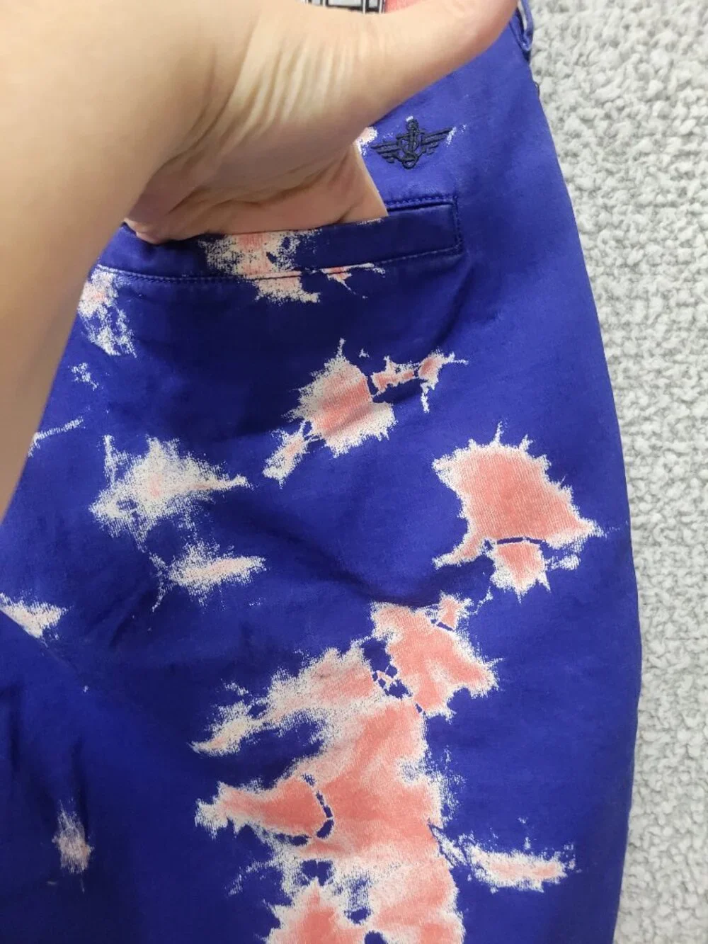 Dockers Men’s Blue & Coral Tie-Dye Chino Shorts